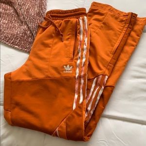 Burnt Orange adidas track pants
